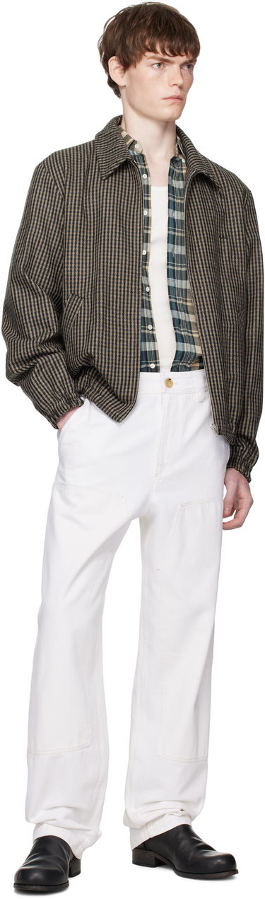Jakna A.P.C. A.P.C. Gilbert Houndstooth Zip Jacket Rjava | WOASP-M32018, 3
