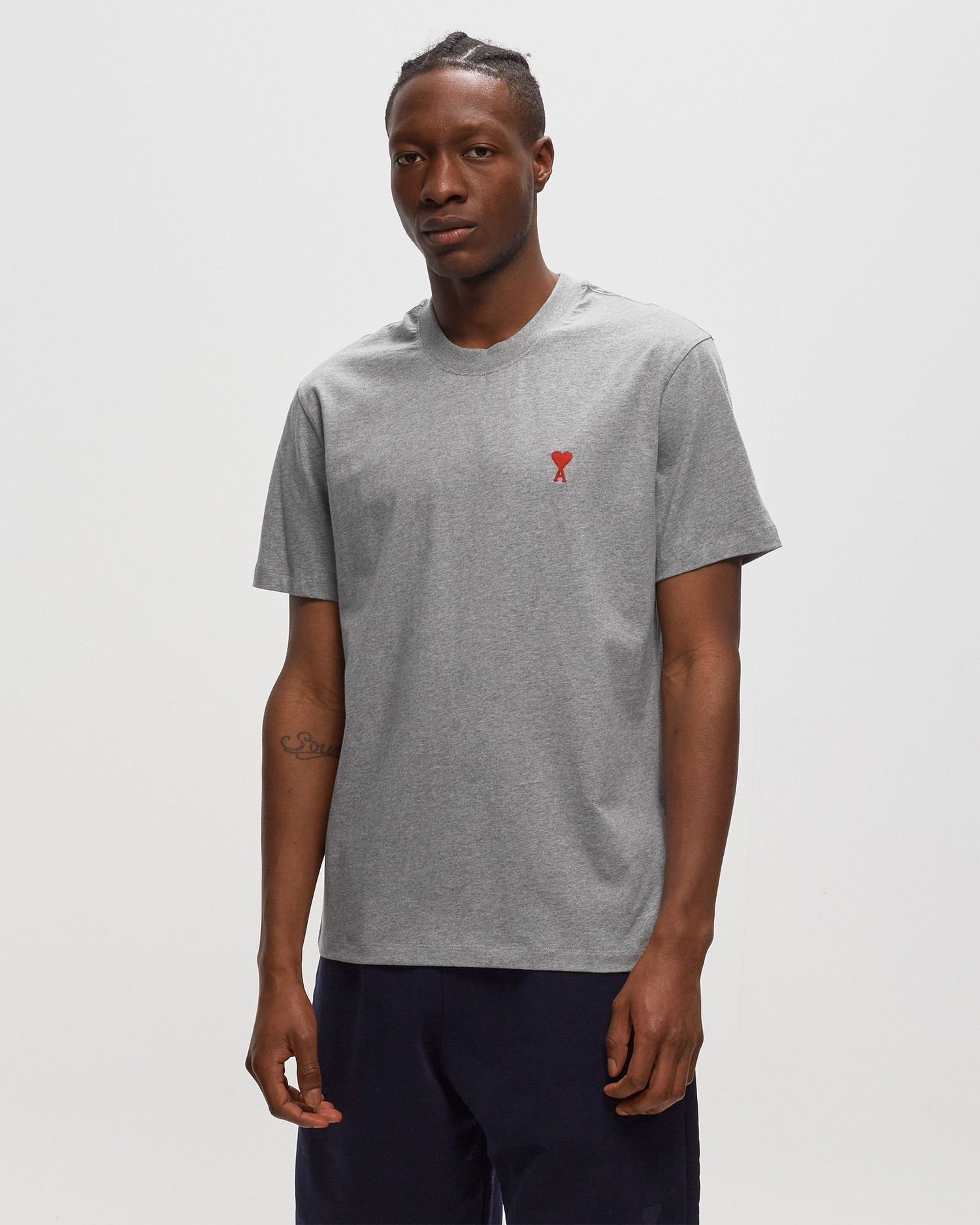 Majica AMI Small A Heart Tee Siva | BFUTS001-724-055, 1