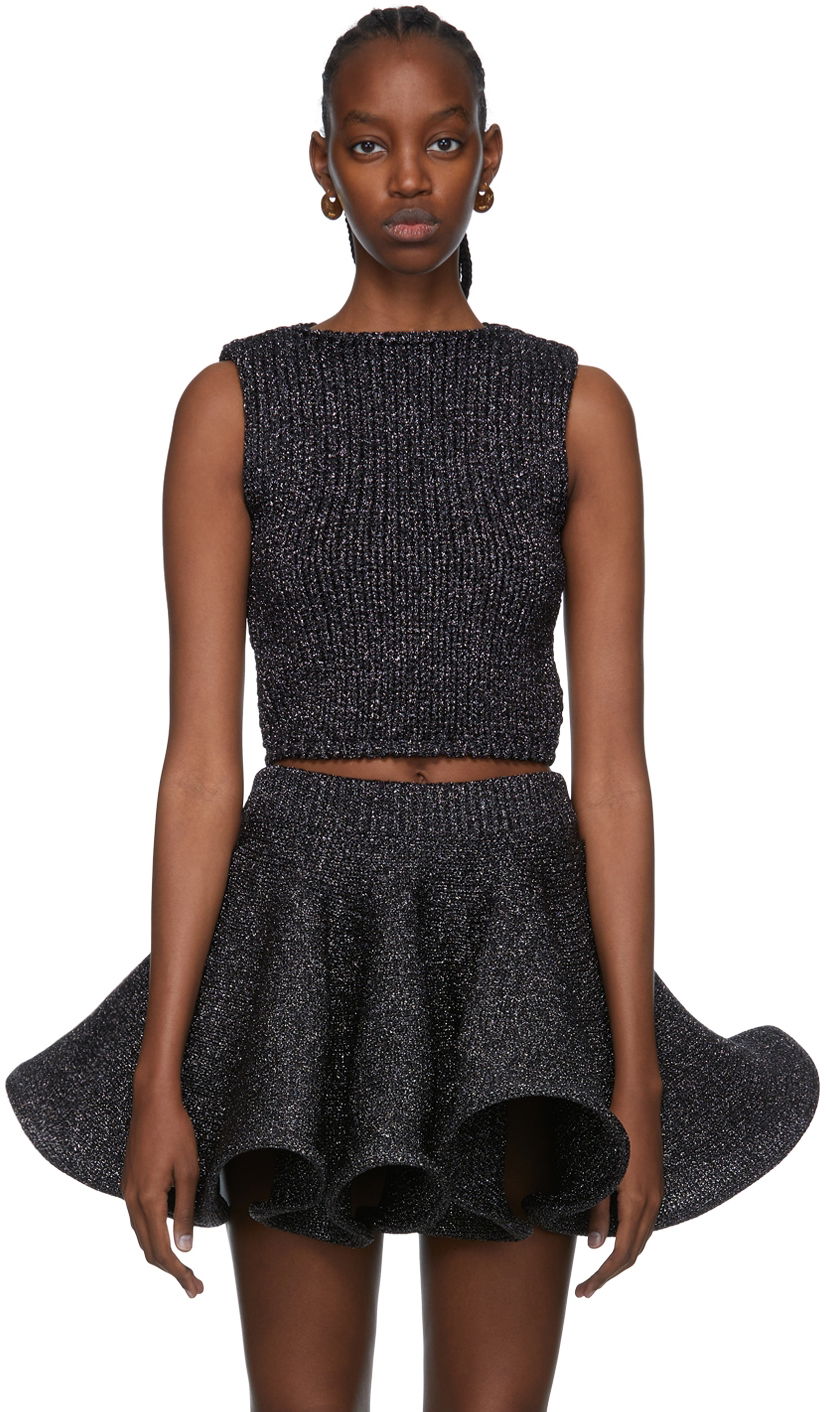Majica brez rokavov JW Anderson Polyester Knit Tank Top Črna | KW0674-YN0196