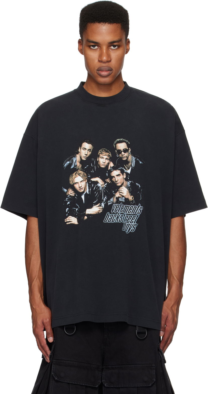 Majica VETEMENTS 'Backstreet Boys' Oversized Graphic T-Shirt Črna | UA66TR620B