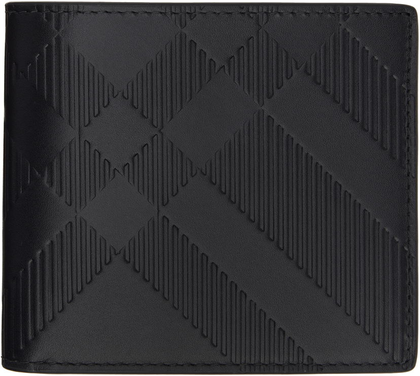 Denarnica Burberry Embossed Check Bifold Wallet Črna | 8103989