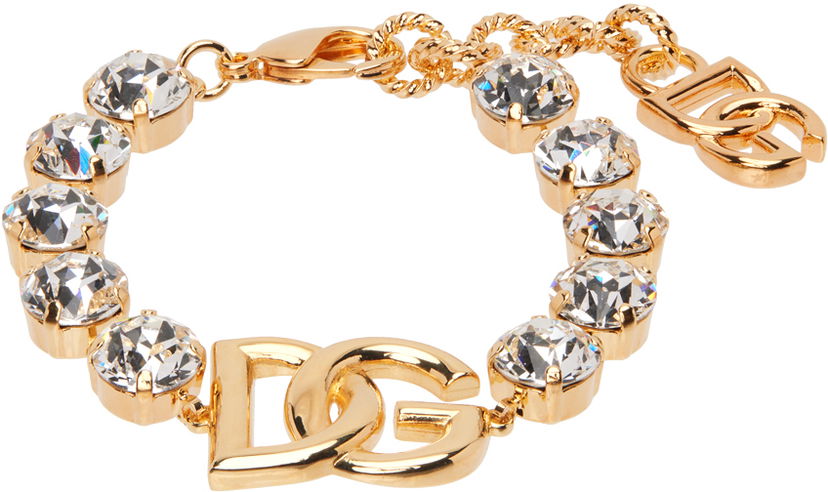Zapestnica Dolce & Gabbana Gold Crystal Logo Bracelet Kovinski | WBO4S4 W1111