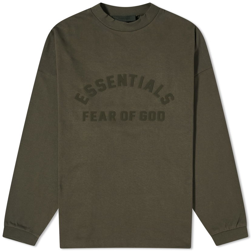 Majica Fear of God ESSENTIALS Long Sleeve Printed T-Shirt Zelena | 125SP242010F