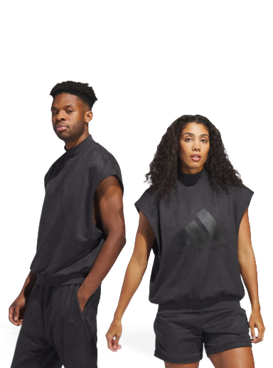 Pulover adidas Performance Basketball Sueded Sleeveless Sweatshirt Črna | IN7702