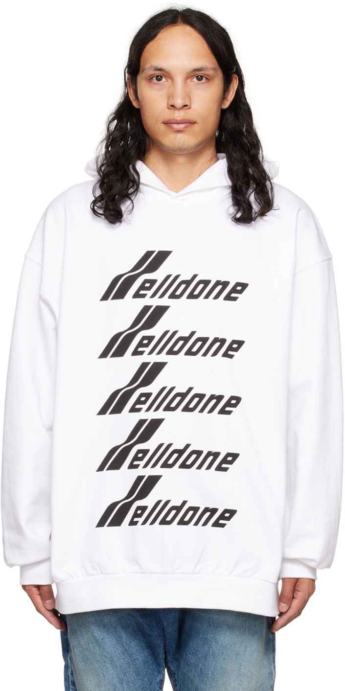 Pulover We11done We11done Print Hoodie Bela | WD-TH3-22-729-U-WH, 0