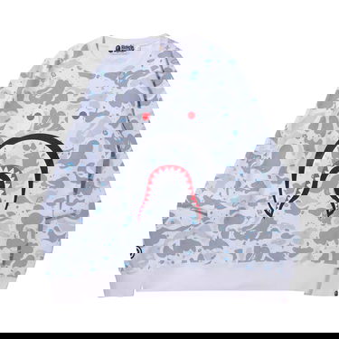 Pleteni pulover BAPE Space Camo Shark Crewneck Bela | 1H80 113 003 WHITE, 1