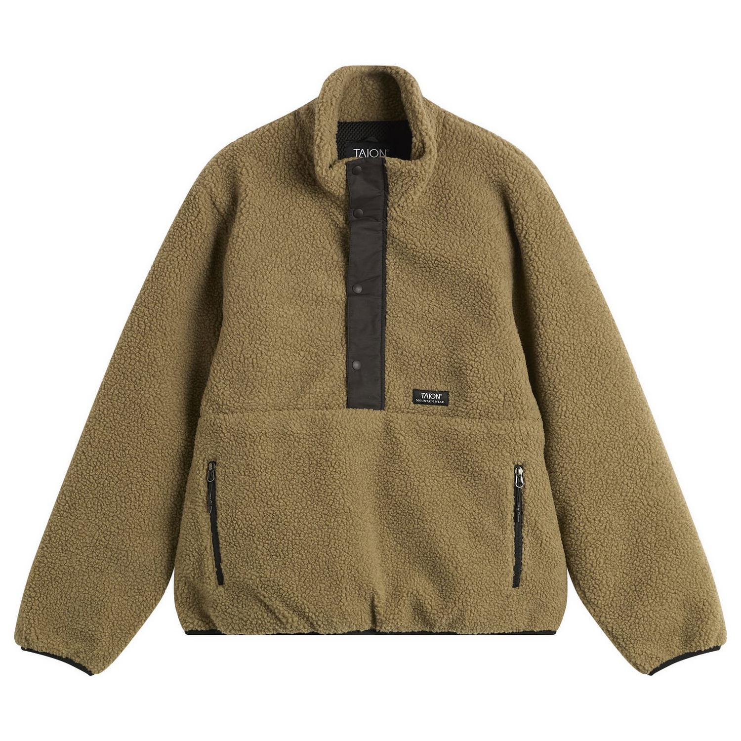 Jakna TAION Pull Over Boa Fleece Jacket Rjava | TAION-102NDPBMT-BEBK, 1