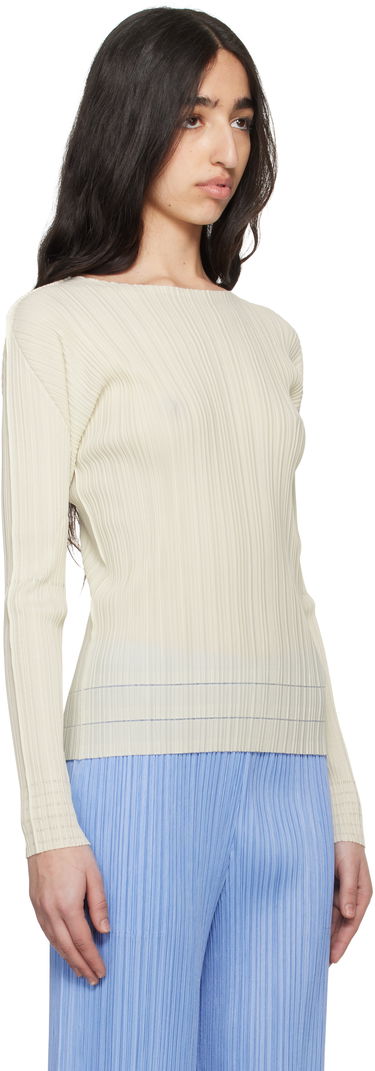 Pleteni pulover Pleats Please Issey Miyake Pleats Please Issey Miyake Soft Pleats Sweater Bela | PP56JK932, 1