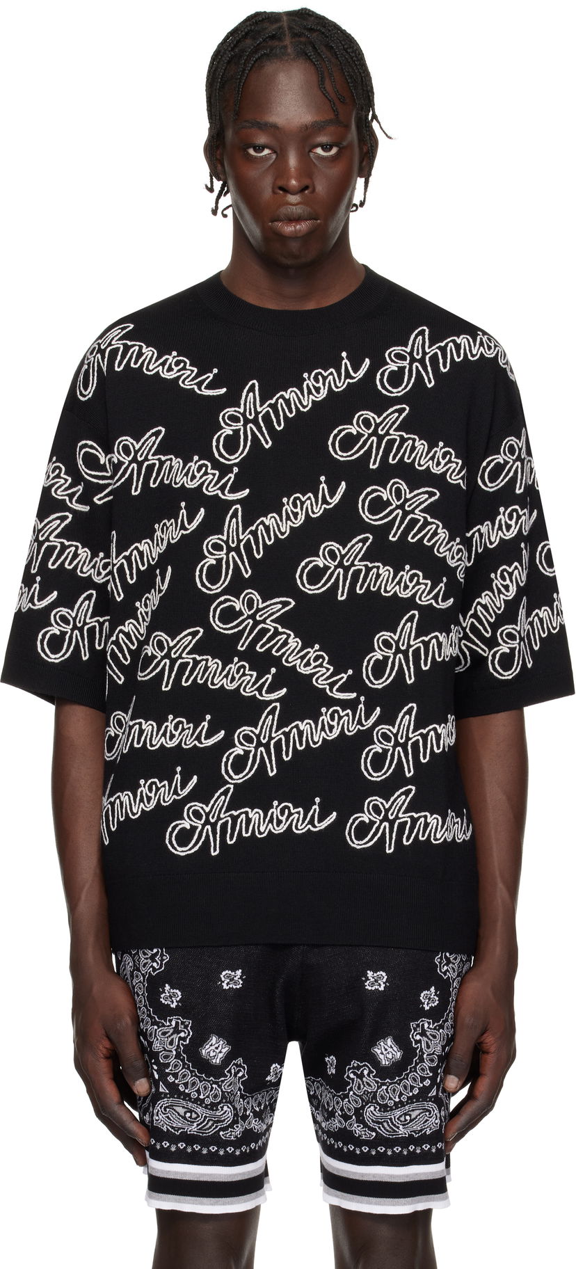 Majica AMIRI Script Knit Sweater Črna | AMKNTE1028