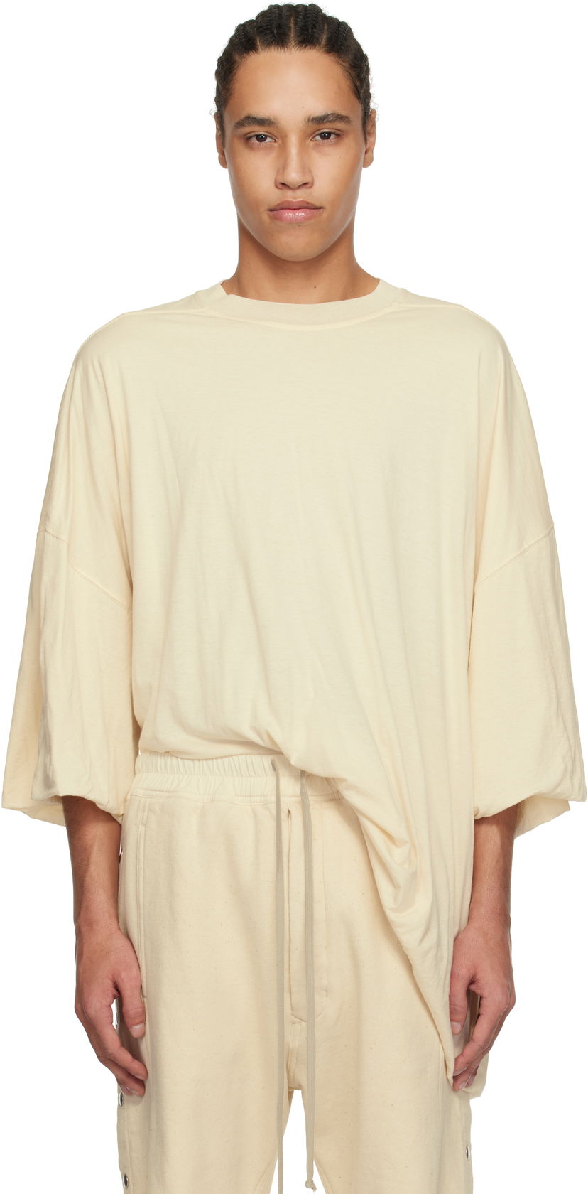 Majica Rick Owens Rick Owens DRKSHDW Hollywood Tommy T-Shirt Bež | DU01E3259 BHNDB