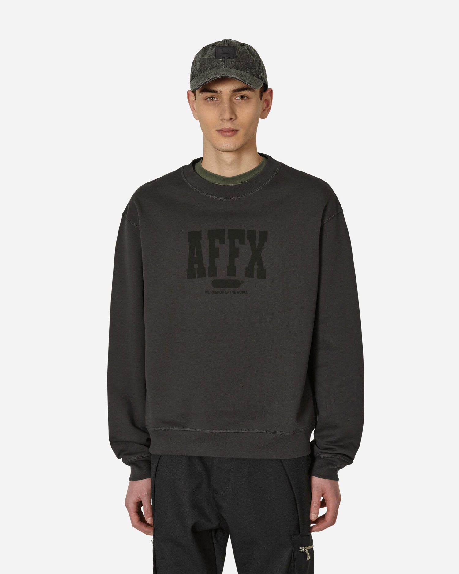 Pulover AFFXWRKS Varsity Crewneck Siva | SS23SW01 SOFTBLACK, 0