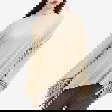 Pleteni pulover Ottolinger Ottolinger Deconstructed Linen Longsleeve Top, Size Large Bež | 601501-BEIGE, 2