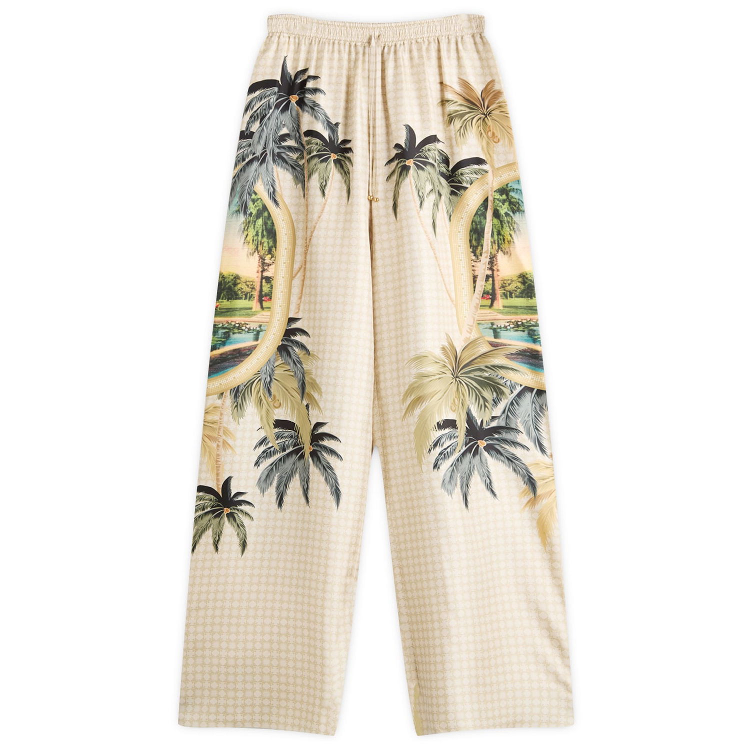 Hlače AMIRI AMIRI Paradise Printed Wide-Leg Pants, Size Large Bež | AWPACA1021-900, 0