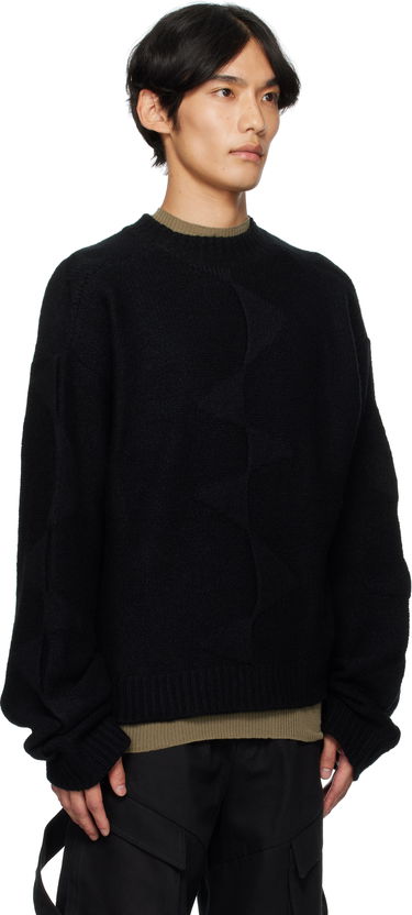 Pleteni pulover HELIOT EMIL HELIOT EMIL Cropped Spiral Knit Sweater Črna | PREAW25_M_07_063_BLK01_CO, 1