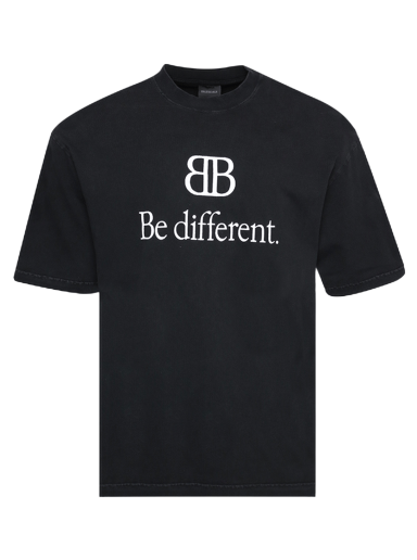 Majica Balenciaga Medium Fit T-Shirt Be Different Črna | 612966 TNVU9 1070