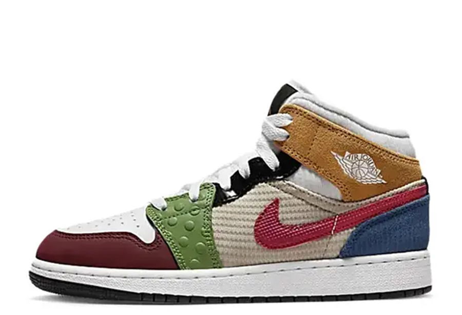 Superge in čevlji Jordan Air 1 Mid "Patchwork" GS Večbarvna | DR6957-100, 0
