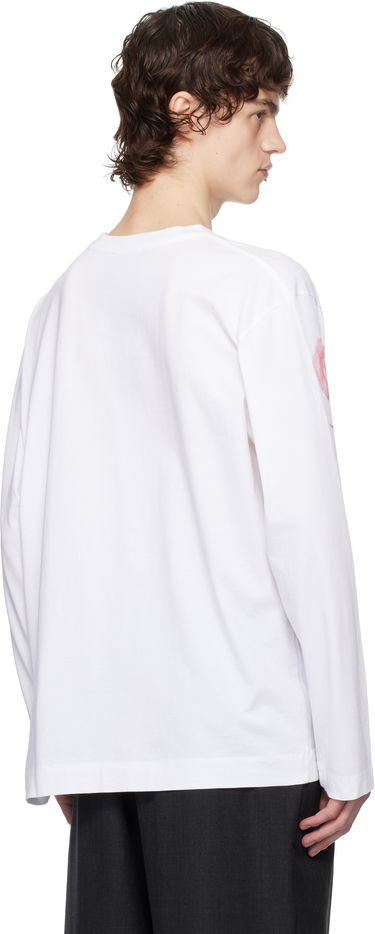 Majica Simone Rocha Simone Rocha Carnation Print Long Sleeve T-Shirt Bela | 5194P32P32A-M 0569, 2