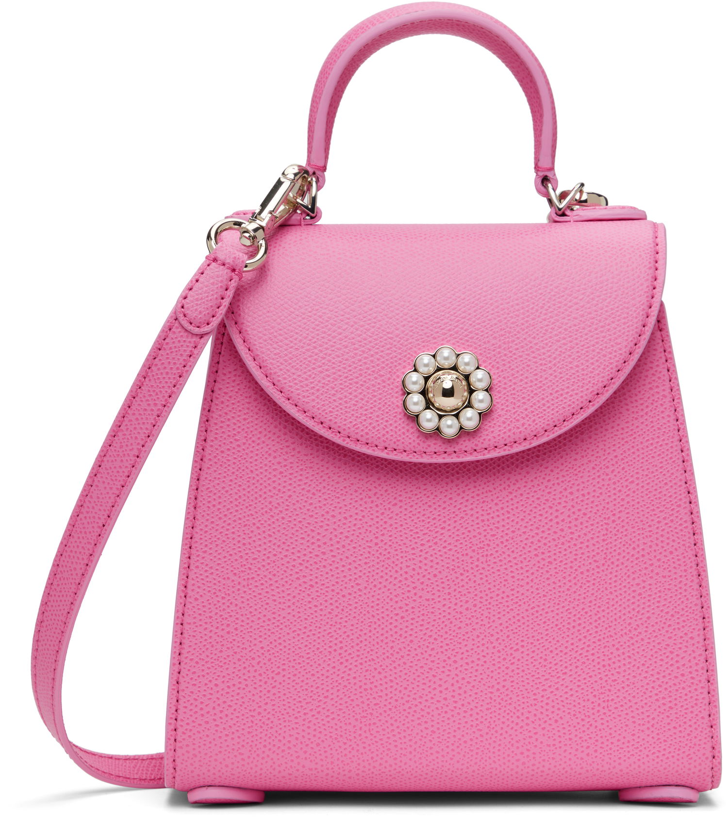 Torbica Simone Rocha Simone Rocha Mini Valentine Pearl-Embellished Crossbody Bag Roza | BAG172 0787, 0