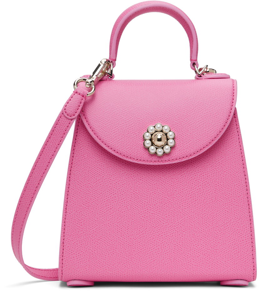 Torbica Simone Rocha Simone Rocha Mini Valentine Pearl-Embellished Crossbody Bag Roza | BAG172 0787