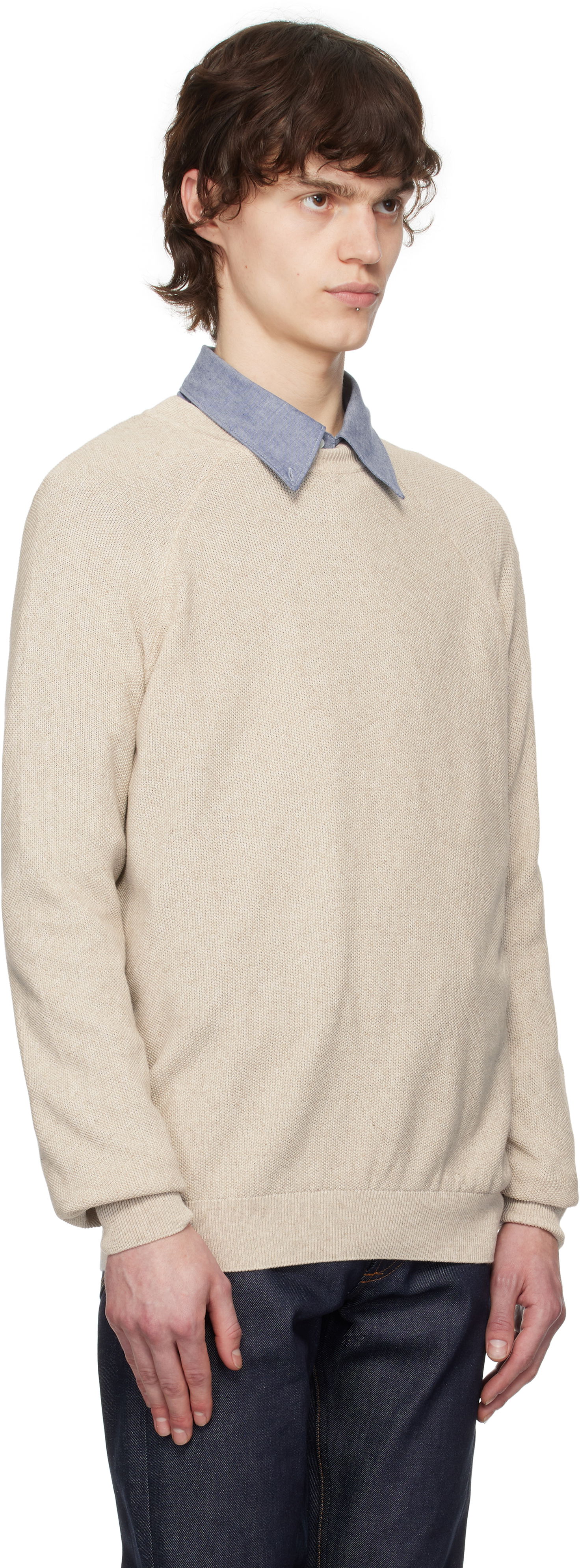 Pleteni pulover A.P.C. A.P.C. Florian Knit Sweater Bež | VIAJC-H23406, 1