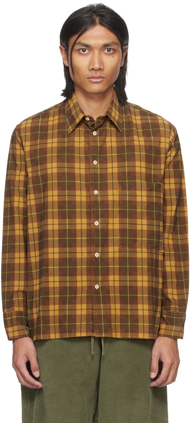 Srajce Universal Works Universal Works Square Pocket Shirt Rumena | P2954