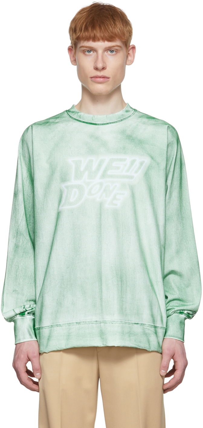 Pleteni pulover We11done We11done Cotton Long Sleeve T-Shirt Zelena | WD-TT1-22-580-U-GR