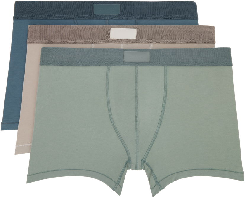Boksarice SKIMS SKIMS Cotton Boxer Briefs - Three-Pack Zelena | BO-BBR-5634M-STONE MULTI