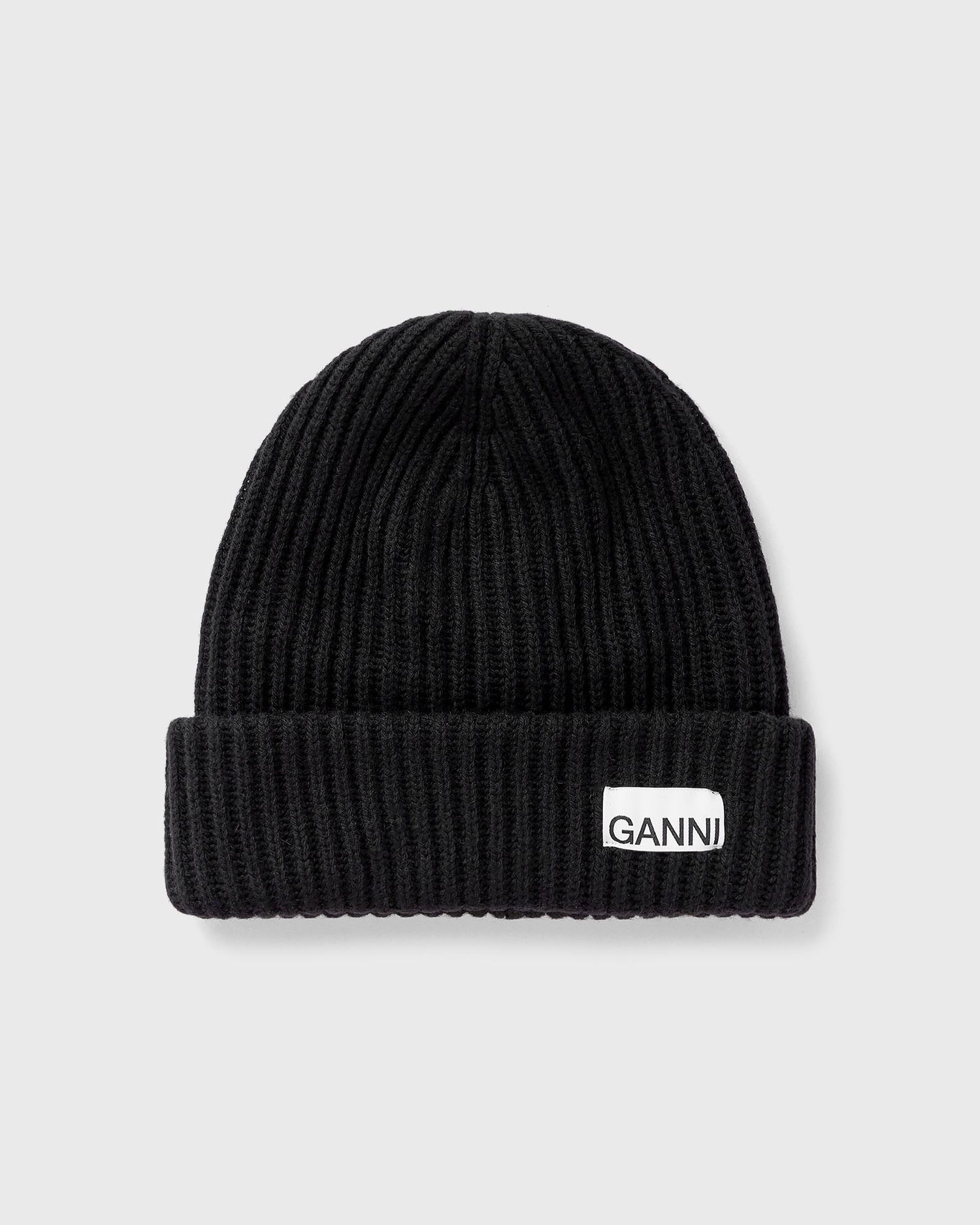 Beanie GANNI Structured Rib Beanie Črna | 5714667416047, 0