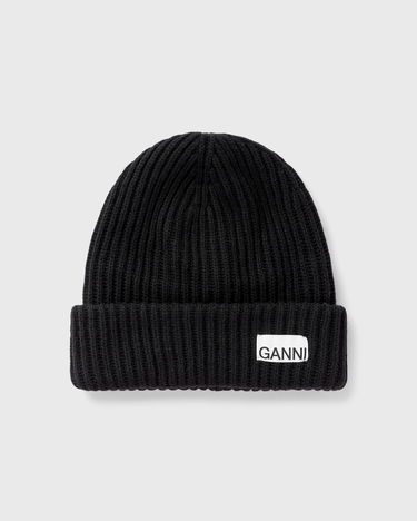 Beanie GANNI Structured Rib Beanie Črna | 5714667416047, 0