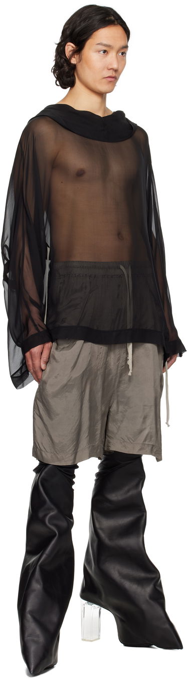 Pleteni pulover Rick Owens Rick Owens Hollywood Hooded Tunic Črna | RR01E5702 S, 4