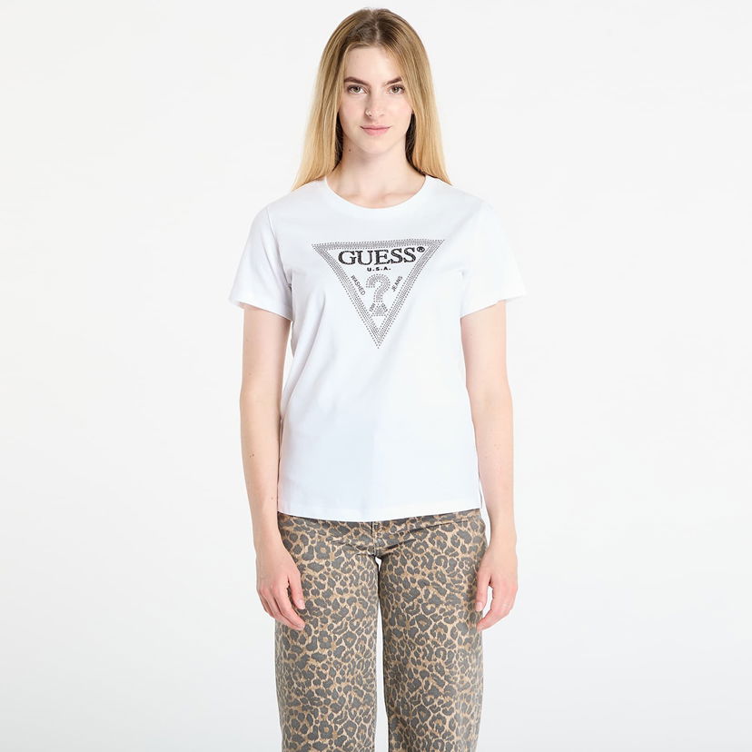 Majica GUESS GUESS Krystal Triangle Tee Bela | W5BI18I3Z14-G011