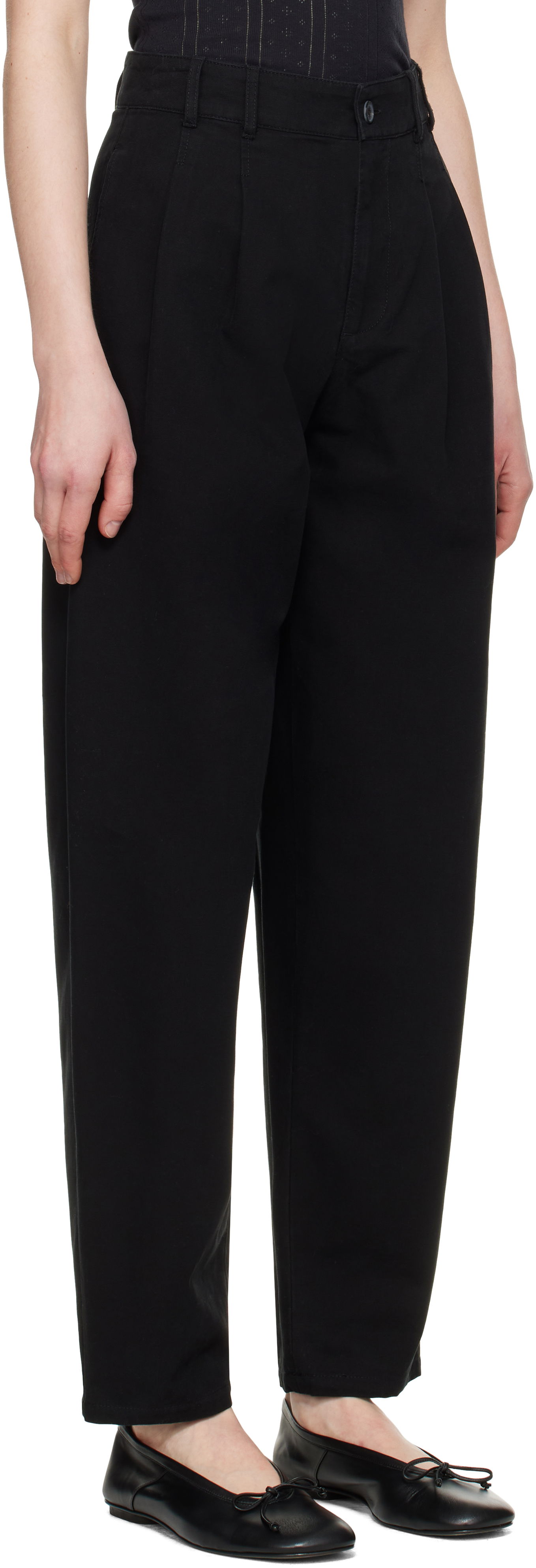 Hlače A.P.C. A.P.C. Willow Pleated Carrot Fit Trousers Črna | COGBJ-F08486, 1