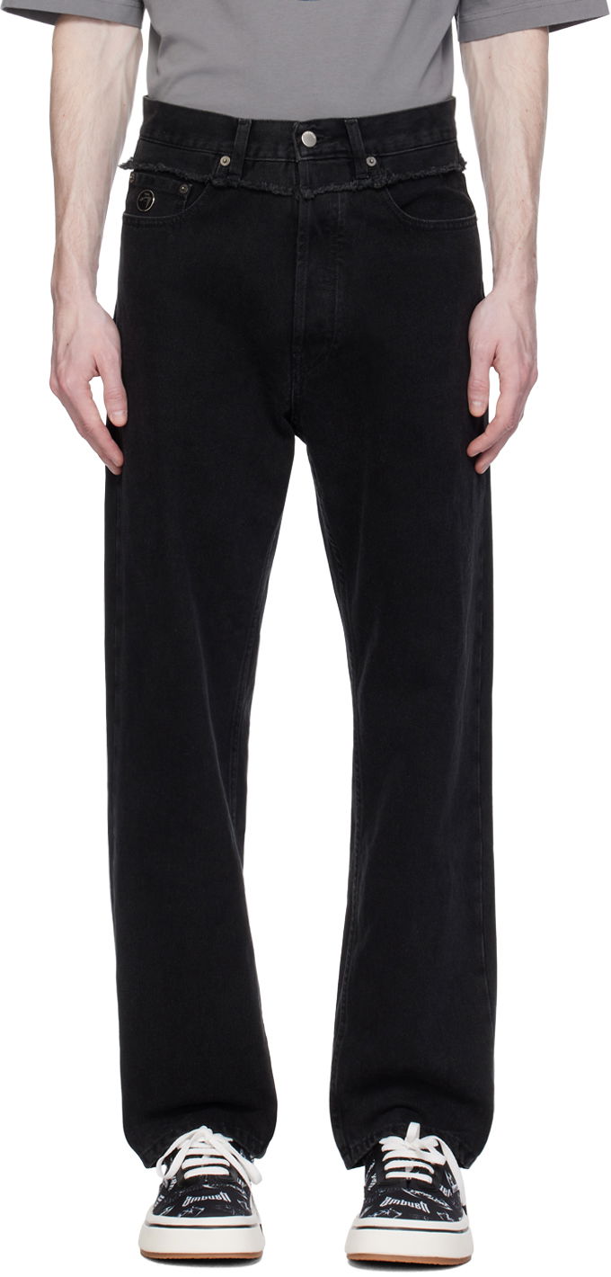 Kavbojke Ambush Waist Detail Jeans Črna | BMYB003S24DEN0011100