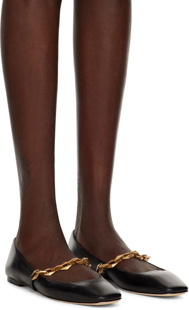 Nega čevljev Jimmy Choo Jimmy Choo Tilda Chain Ballerina Flats Črna | DIAMOND TILDA FLAT, 3