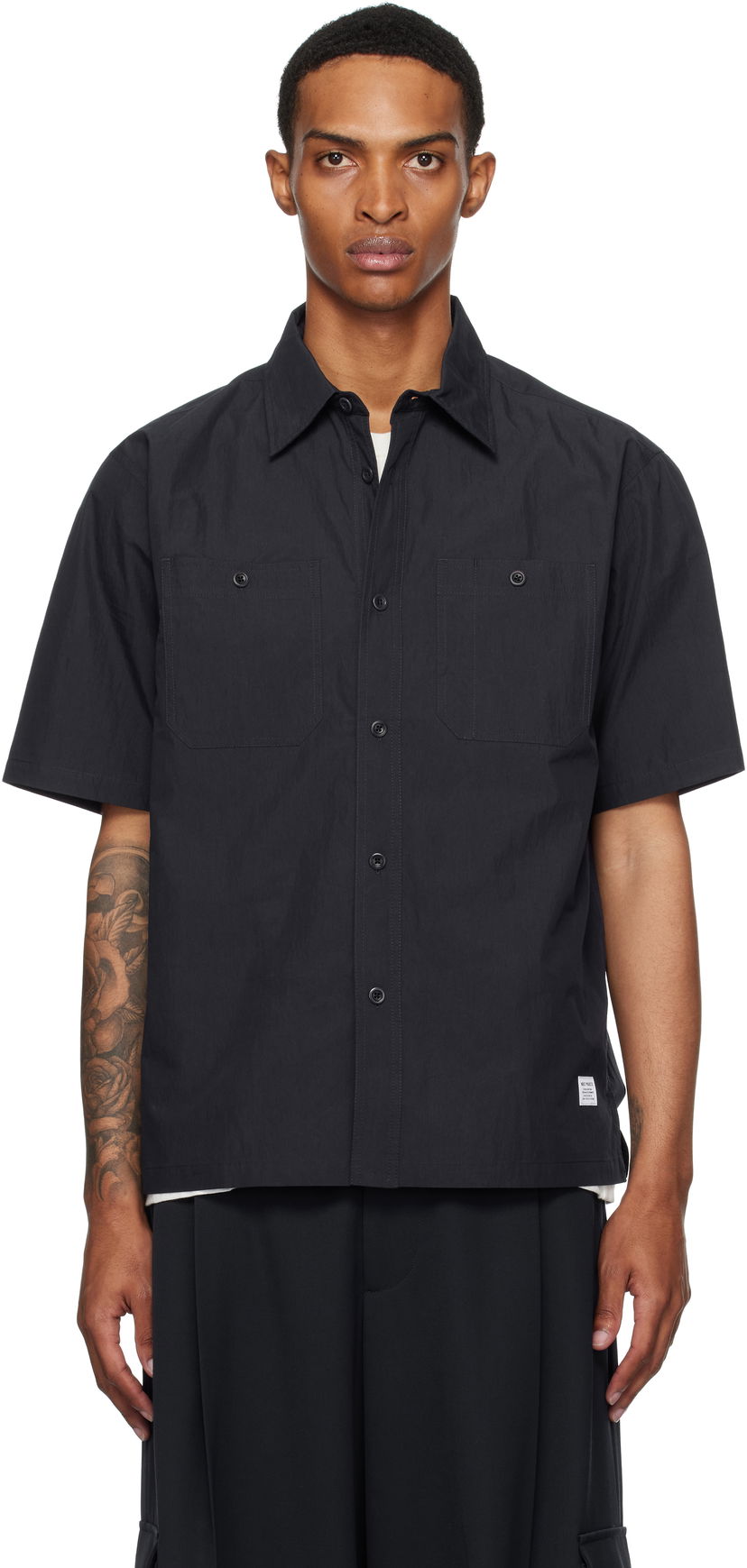 Srajce NORSE PROJECTS Norse Projects Ivan Tech Poplin Short Sleeve Shirt Črna | N40-0826