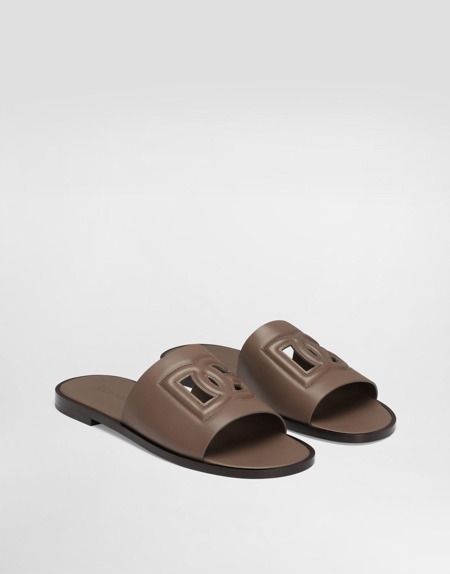 Modni dodatki Dolce & Gabbana Dolce & Gabbana Calfskin Slides Bež | A80397AO6028K327, 1
