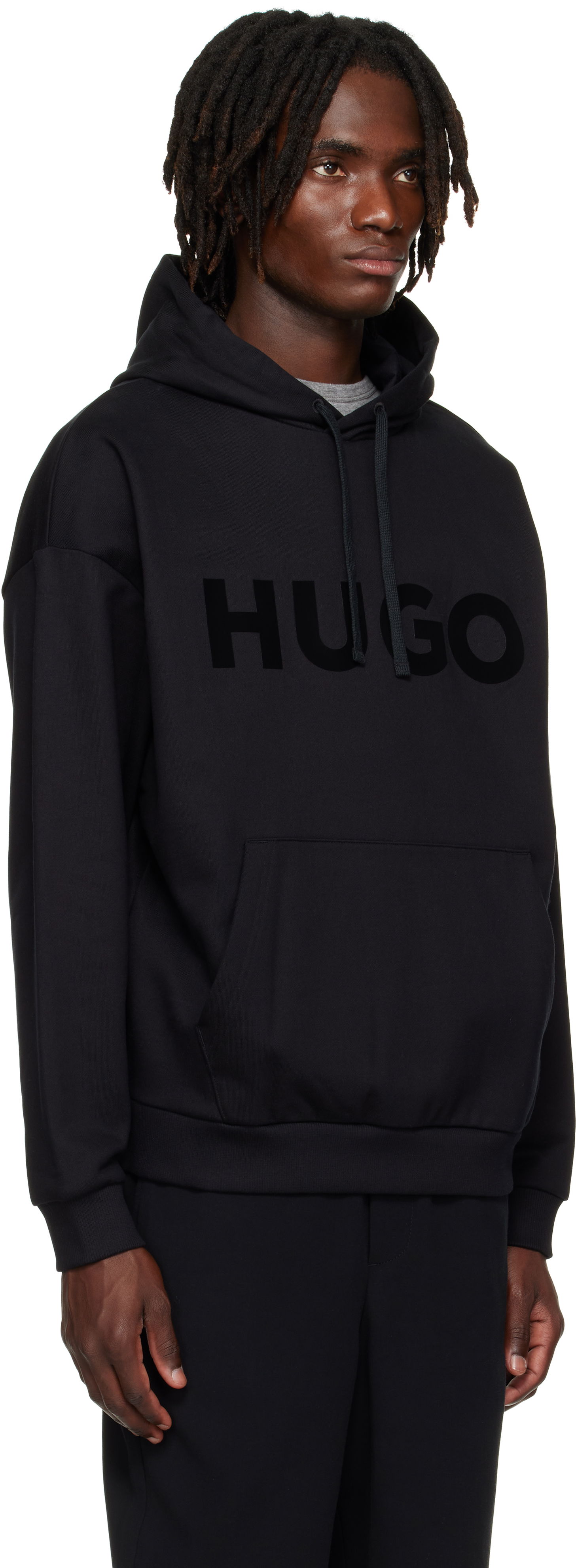 Pulover BOSS Logo Bonded Hoodie Črna | 50529090, 1
