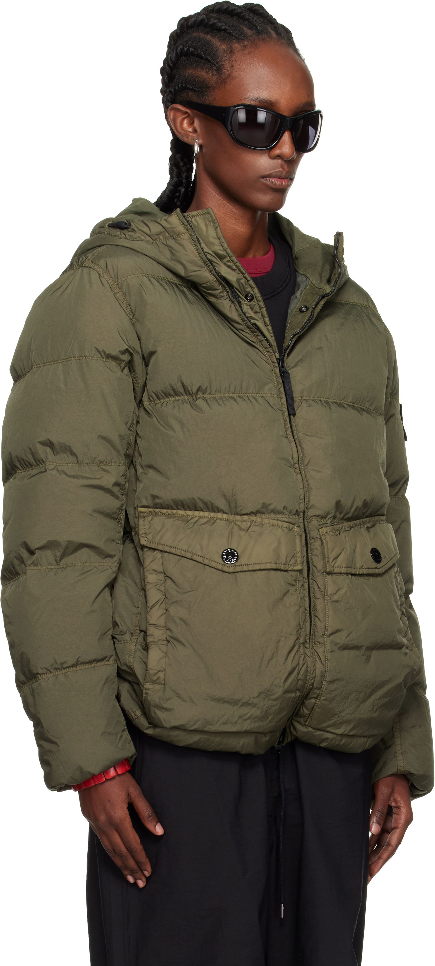 Puhovka Stone Island Stone Island Crinkle Reps Recycled Nylon Down Jacket Zelena | K2S15 4100011 S0A23, 1