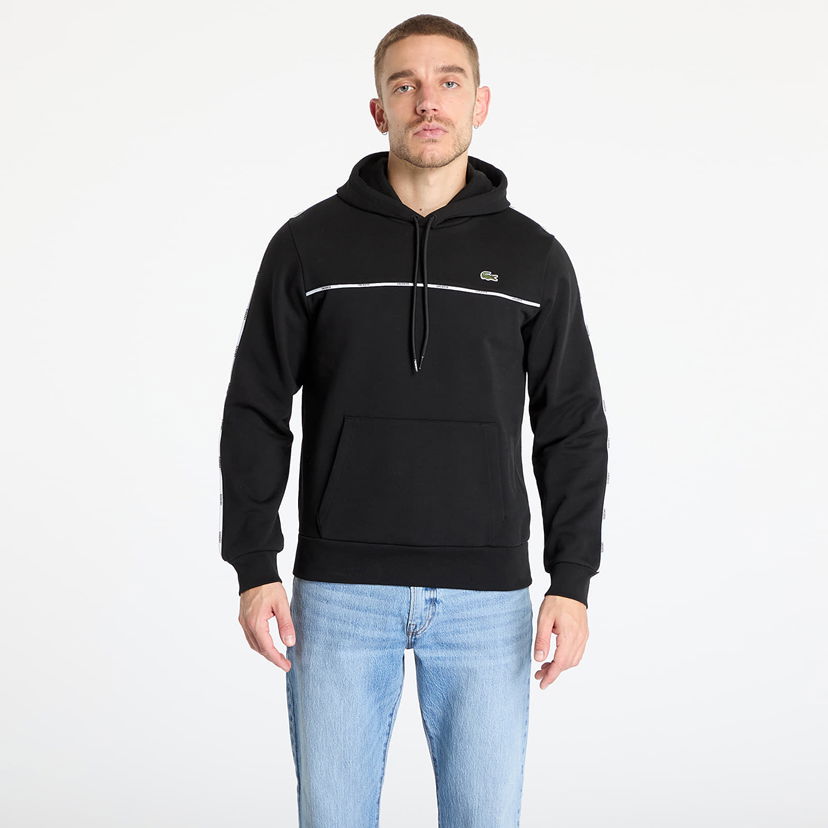 Pulover Lacoste LACOSTE Non Brushed Fleece Hoodie Črna | SH9808 031