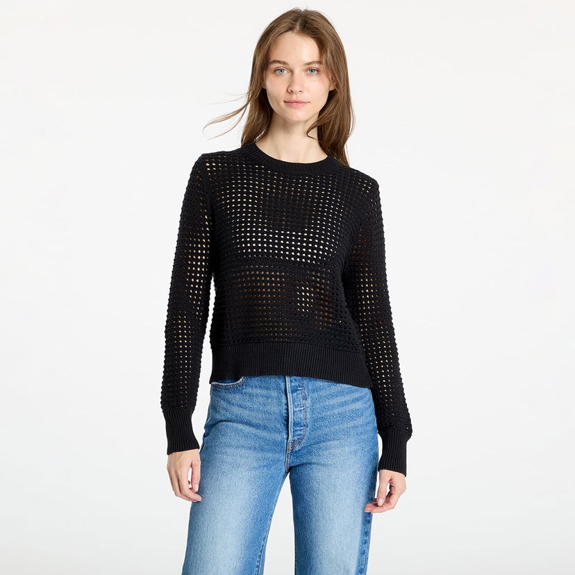 Pleteni pulover Levi's Superbloom Crochet Long Sleeve Top Black Črna | A8889-0001