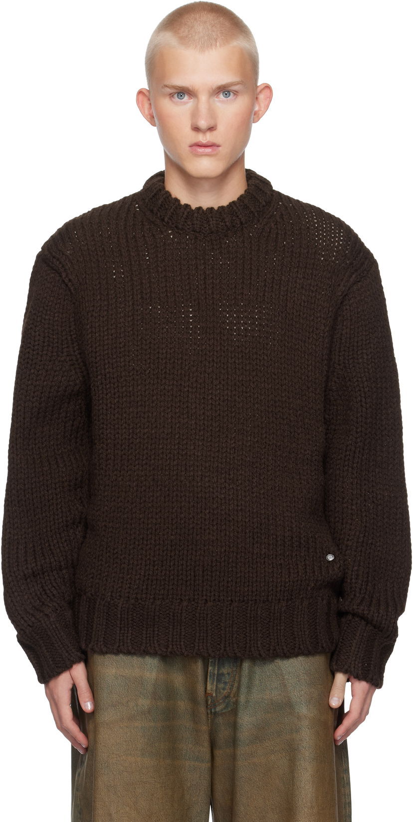Pleteni pulover We11done Chunky Knit Sweater Rjava | WD-KT3-24-649-U-BR