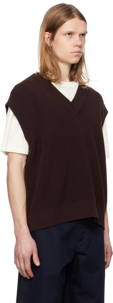 Pleteni pulover Studio Nicholson Studio Nicholson 5GG Knit Vest Rjava | CULKIN SNM - 1305, 1