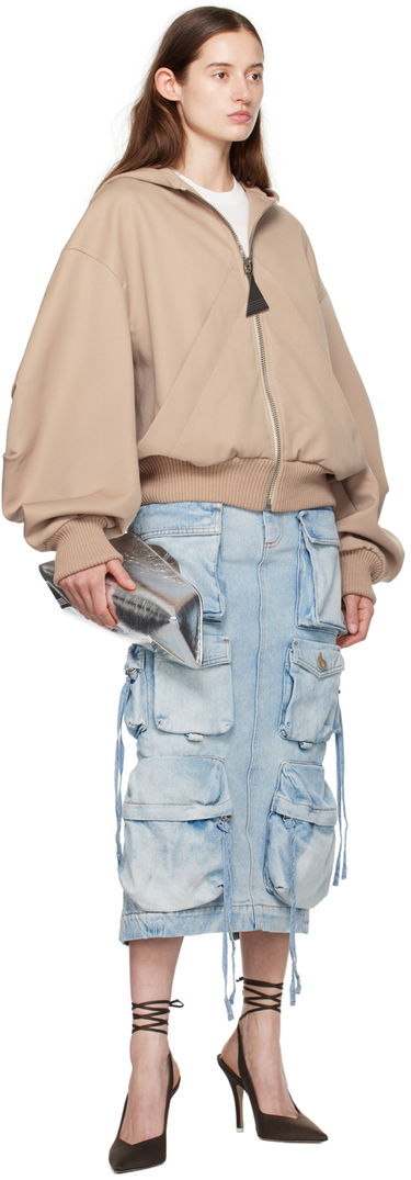 Pulover The Attico Attico Hooded Bomber Jacket Bež | 241WCB41 W046, 3