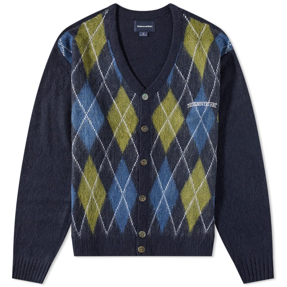 Pleteni pulover thisisneverthat Argyle Cardigan Mornarica | TN223KKNCK01-NV, 0