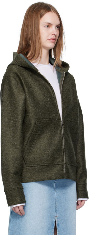 Pulover A.P.C. A.P.C. Alvin Wool Zip-Up Hoodie Zelena | PSAFU-M27993, 1