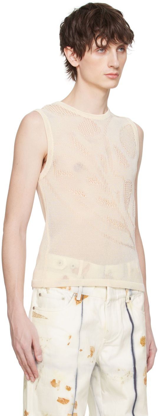 Majica brez rokavov Feng Chen Wang Feng Chen Wang Open Knit Tank Top Bež | FUS17KT01W, 1
