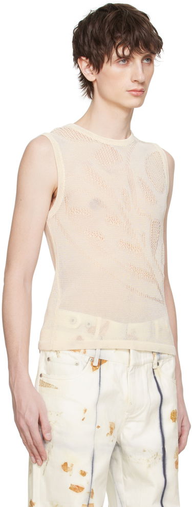Majica brez rokavov Feng Chen Wang Feng Chen Wang Open Knit Tank Top Bež | FUS17KT01W, 1