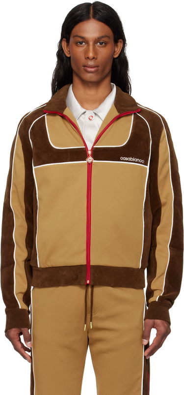 Trenirka Casablanca Casablanca Chenille Panelled Track Jacket Rjava | MS25-JTP-342-01, 0