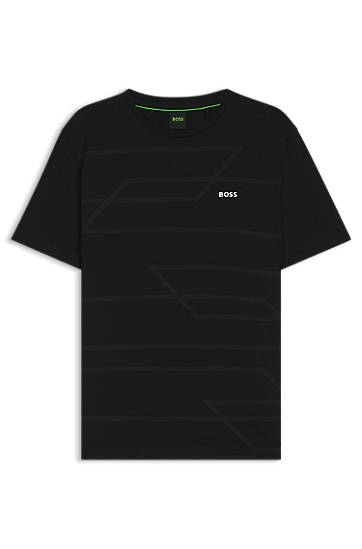 Majica BOSS Melange Print Jersey T-Shirt Črna | 50551617