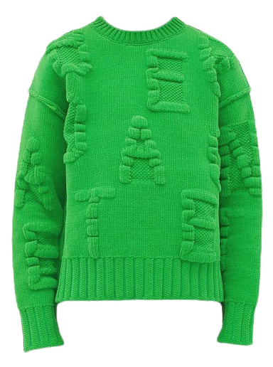 Pleteni pulover Bottega Veneta Embossing Sweater Parakeet Zelena | 687975V1OX04809